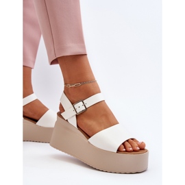 Sandalias Cuña Mujer Blanco Geferia 3