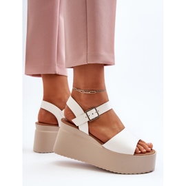 Sandalias Cuña Mujer Blanco Geferia 6