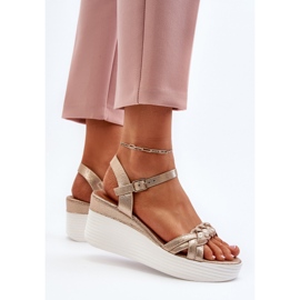 Sandalias de cuña doradas Esinna dorado 6