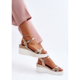 Sandalias de cuña doradas Esinna dorado 7