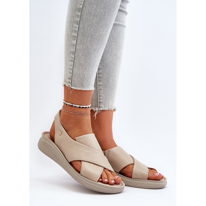 Zazoo 40392 Sandalias Mujer Piel, Beige 2