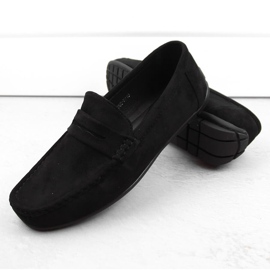 News Zapatos de ante, mocasines sin cordones para hombre, negro Unisoft 7710 4
