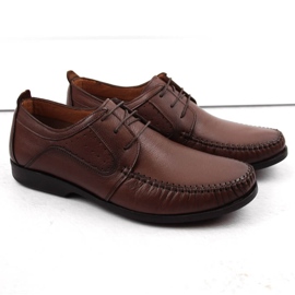 Zapatos de piel para hombre, mocasines con cordones, marrón, T.Sokolski W21-900 2