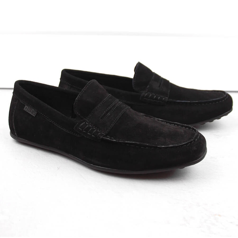Zapatos de piel ante, mocasines negros para hombre Big Star NN174224 1