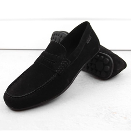 Zapatos de piel ante, mocasines negros para hombre Big Star NN174224 3