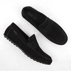 Zapatos de piel ante, mocasines negros para hombre Big Star NN174224 4
