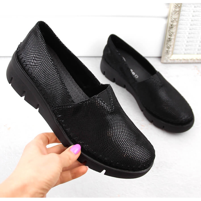 Zapatos cuña slip-on piel negro brillante Filippo DP6161 1