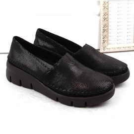Zapatos cuña slip-on piel negro brillante Filippo DP6161 2
