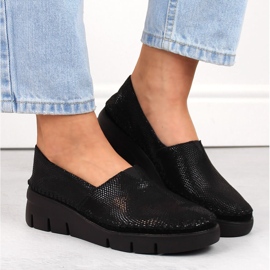Zapatos cuña slip-on piel negro brillante Filippo DP6161 6