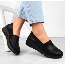 Zapatos cuña slip-on piel negro brillante Filippo DP6161 7