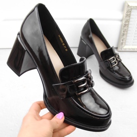 Zapatos de tacón mujer en charol negro Vinceza 63509 1
