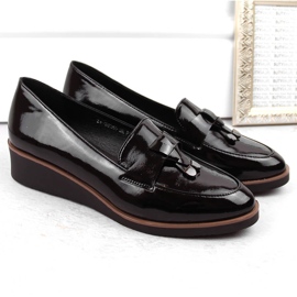 Zapatos cuña mujer charol negro, Vinceza 58266 2