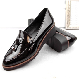 Zapatos cuña mujer charol negro, Vinceza 58266 3