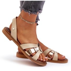 Zazoo 40382 Sandalias Mujer Piel, Beige 11