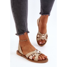 Zazoo 40382 Sandalias Mujer Piel, Beige 6