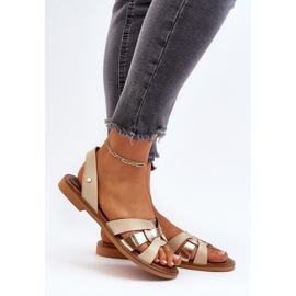 Zazoo 40382 Sandalias Mujer Piel, Beige 4