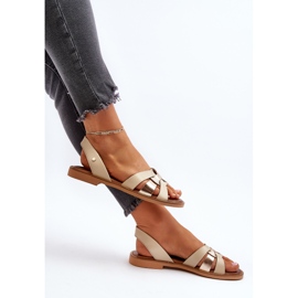 Zazoo 40382 Sandalias Mujer Piel, Beige 10