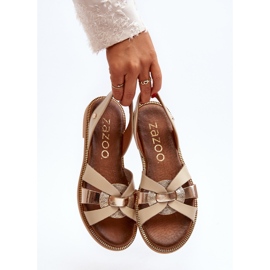 Zazoo 40382 Sandalias Mujer Piel, Beige 2