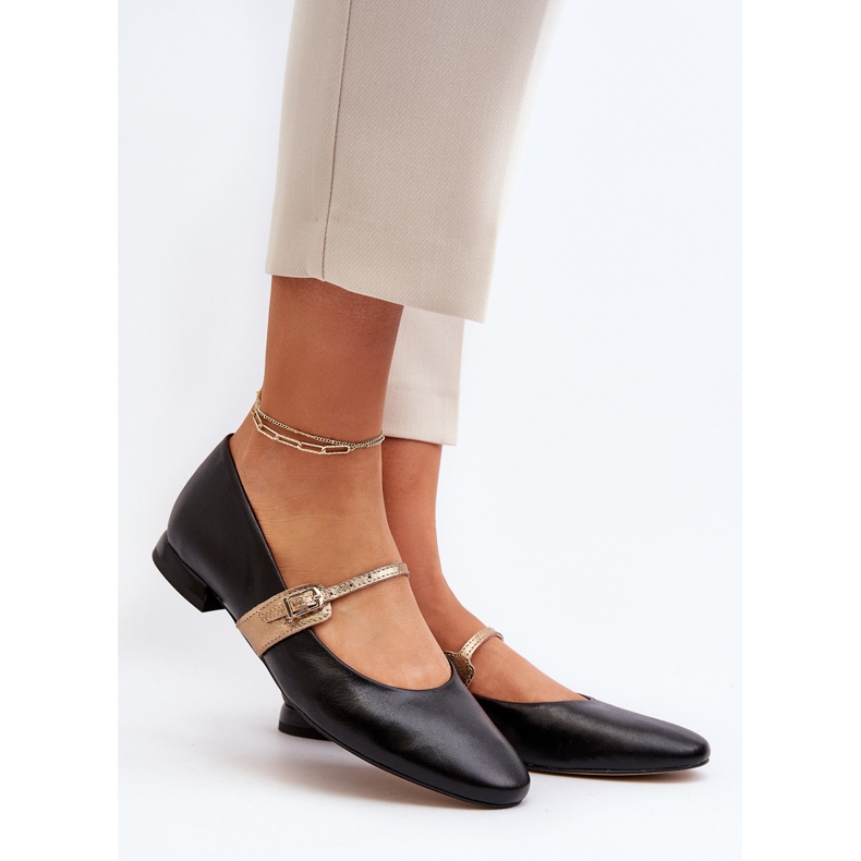 Bailarinas Planas Mujer Piel Laura Messi 2774 Negro 2