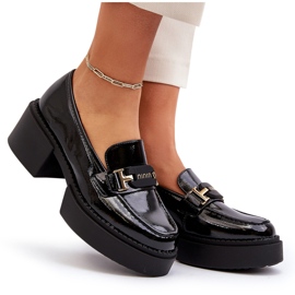 Vinceza Mocasines de mujer de charol con tacones enormes, negro Ridulvi 10