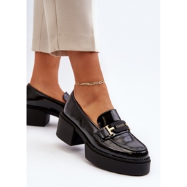 Vinceza Mocasines de mujer de charol con tacones enormes, negro Ridulvi 6
