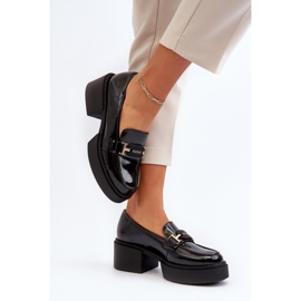Vinceza Mocasines de mujer de charol con tacones enormes, negro Ridulvi 7