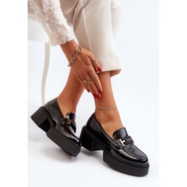 Vinceza Mocasines de mujer de charol con tacones enormes, negro Ridulvi 1