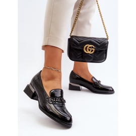Vinceza Zapatos Mujer Charol Tacón Bajo Negro Albreide 3