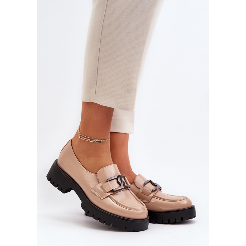Vinceza Mocasines mujer charol Beige Santtes 2