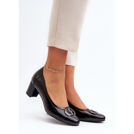 Vinceza Zapatos de tacón bajo Aeliris negros con decoración 2