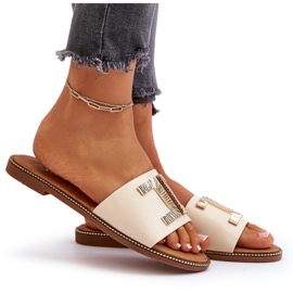 Seastar Chanclas de Mujer Beige Con Decoración Ollavia 10