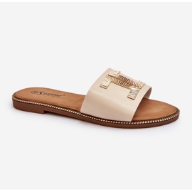 Seastar Chanclas de Mujer Beige Con Decoración Ollavia 2