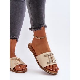 Seastar Chanclas de Mujer Beige Con Decoración Ollavia 8
