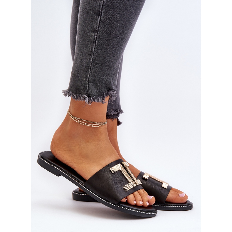 Seastar Chanclas de mujer con adorno, Negro Ollavia 2