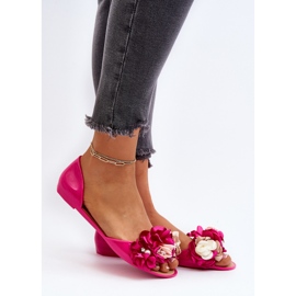 Bailarinas De Mujer De Goma Con Flores Fucsia Junikla rosa 2