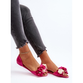 Bailarinas De Mujer De Goma Con Flores Fucsia Junikla rosado 6