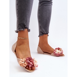 Bailarinas De Mujer De Goma Con Flores, Beige Junikla 3