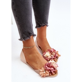 Bailarinas De Mujer De Goma Con Flores, Beige Junikla 8