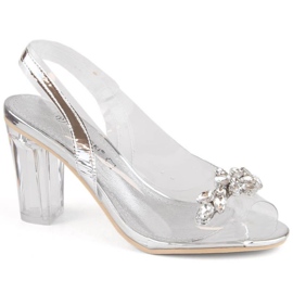 Sandalias transparentes Potocki W WOL229B plateado 1