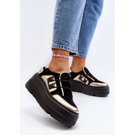 Zazoo 1833 Zapatillas De Mujer De Piel Con Suela Maciza, Negro 3
