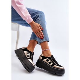 Zazoo 1833 Zapatillas De Mujer De Piel Con Suela Maciza, Negro 8