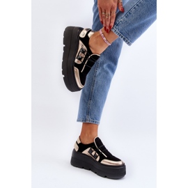 Zazoo 1833 Zapatillas De Mujer De Piel Con Suela Maciza, Negro 4