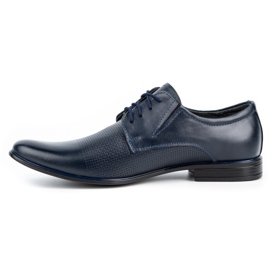 Olivier Zapatos elegantes de piel para hombre 302T3, azul marino 1