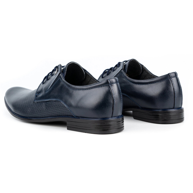 Olivier Zapatos elegantes de piel para hombre 302T3, azul marino 4
