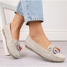 Mocasines mujer piel ante con flecos beige Filippo DP6136 5