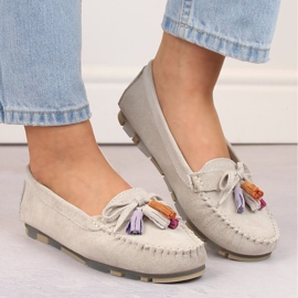 Mocasines mujer piel ante con flecos beige Filippo DP6136 7