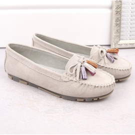 Mocasines mujer piel ante con flecos beige Filippo DP6136 2