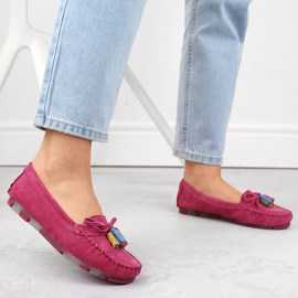 Mocasines mujer piel ante con flecos fucsia Filippo DP6136 rosado 6