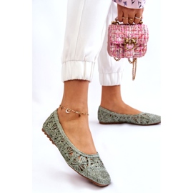 Seastar Bailarinas verdes caladas de moda 1 Seastar Bailarinas verdes caladas de moda 1