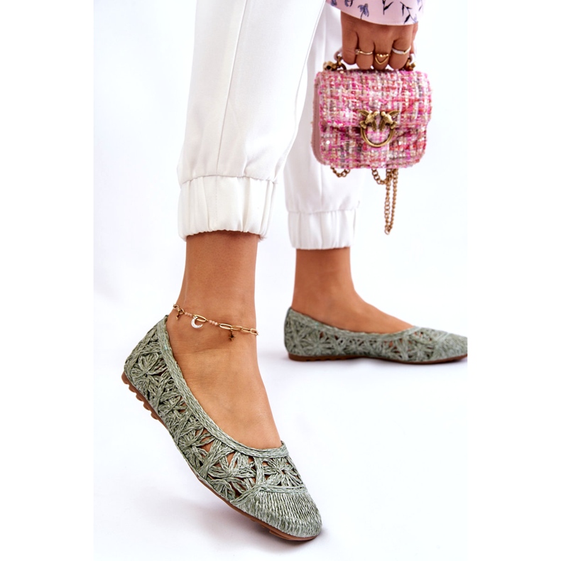 Seastar Bailarinas verdes caladas de moda 1 Seastar Bailarinas verdes caladas de moda 1